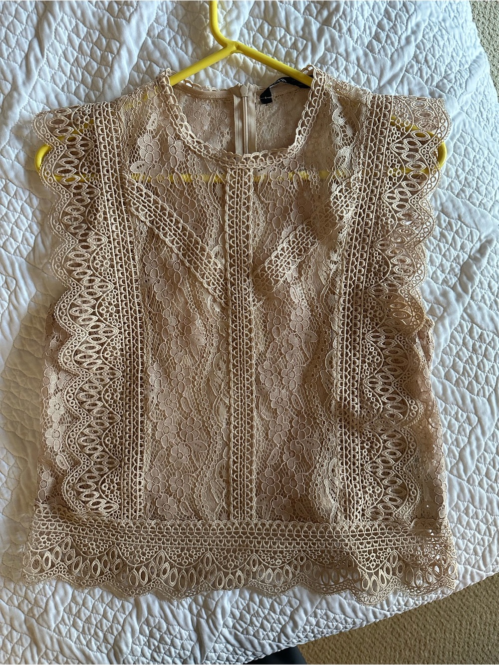 Zara Lace Crochet-Trim Sleeveless Top
